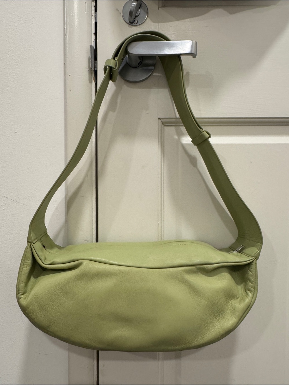 COS Olive Green Leather Swing Shoulder Bag